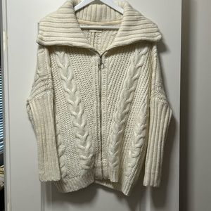 Dreamers Cotton Front-zip Knit Sweater